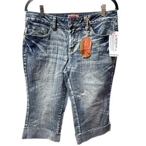 Deadstock Y2K Nobo No Boundaries Distressed Cropped Jeans Size 11